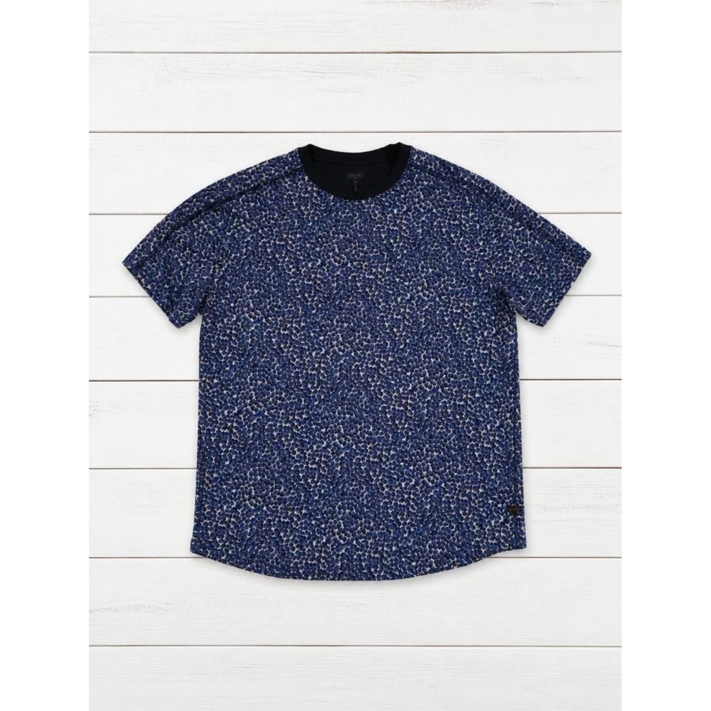 Good Man Brand Mens XXL Blue Abstract Dot Print 100% Cotton Short Sleeve T-Shirt